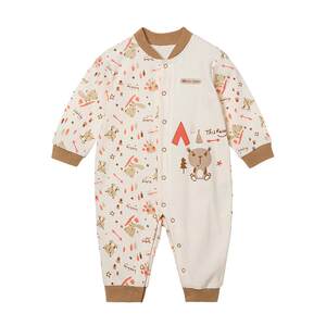 
Pure cotton baby strappy jumpsuit, autumn and winter clothes, baby long-sleeved pajamas, spring and autumn men's and women's Baoha clothes, rompers, bottoming