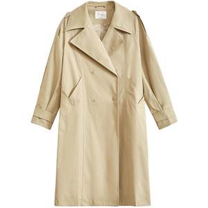 Ziyanzhong long straight tube windbreaker jacket female spring and autumn new casual British style small loose thin coat
