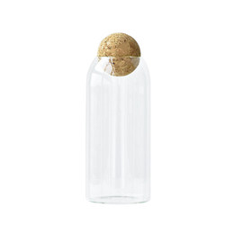 Wonderful cork-stoppered transparent glass sealed jar with lid