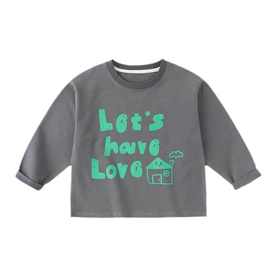 
Boys long-sleeved T-shirts for spring new products for children's casual tops for girls' spring clothes for babies loose and versatile clothes for spring and autumn
