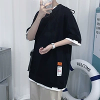 Tide, футболка с коротким рукавом, брендовый комплект, мужской трендовый топ, в корейском стиле, большой размер, короткий рукав