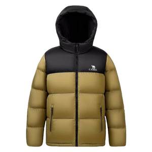 Camel volcanic down jacket Men's winter couple short models plus velvet thickened warm bread cold -proof men's jacket

