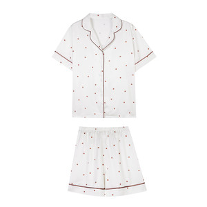 
Xinbangbang Homedress star printed ice silk pajamas for women summer thin short-sleeved sweet home wear set