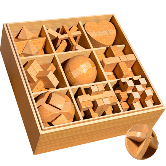 
Luban lock Kongming lock complete set of primary school students' intellectual lock Sixty-one mortise and tenon building blocks Children's Day educational toys 61 gifts