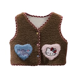 La Chapelle girls' velvet vest outer wear autumn and winter new children's baby lamb velvet vest warm vest