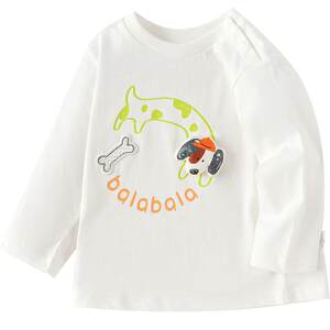 Balabala children's clothing baby long-sleeved T-shirts for boys and girls new children's tops baby tops spring and autumn clothing