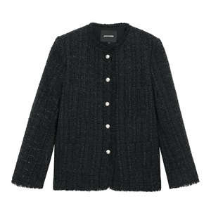 
pusumede Milan Past tweed small fragrant jacket women's high-end temperament versatile wool top