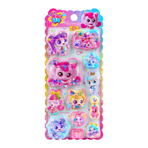 Wonderful and cute three-dimensional water-filled shaking stickers for children and girls oil-filled crystal quicksand mobile phone case decorative stickers