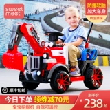 Экскаватор, радиоуправляемая машина, игрушечная машина для мальчиков, электрический транспорт с сидением