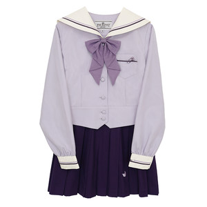 
[Tsukino HOUSE]*Sumi Tokiyuki*Purple middle suit with different color line JK uniform gentle sailor suit