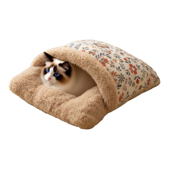 Cat's nest Winter warm and closed cat sleeping bag sleeping bag autumn and winter lambskin sleep nest thickened can diamond quilt sleeping nest
