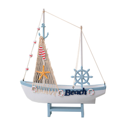 Mediterranean Sailing Model Decoration Wooden Boat Craft Boat Shooting Props Home Decoration Seaside Gift