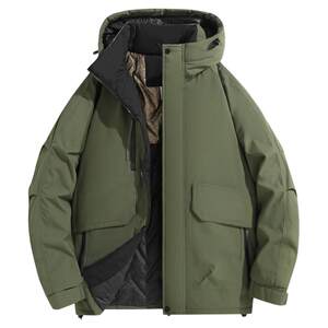 
No fear of severe cold! Couple style! Foreign trade men's winter outdoor windproof and water-repellent warm casual cotton jacket