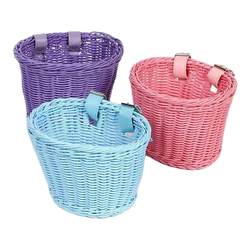 Children's bicycle basket woven retro car basket balance