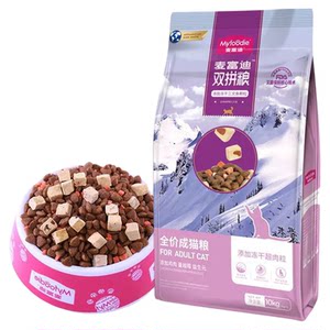 
Maifudi cat food 2/10kg salmon freeze-dried double-paired meat pellets are fully priced into kittens universal cat staple food 20*0.5kg