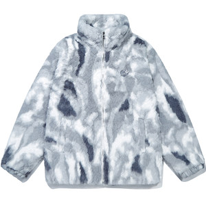 
Zhao Pinlin's same style GUUKA imitation rabbit fur coat for boys thickened in winter, couple tie-dye cotton coat for women