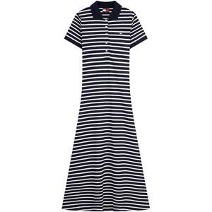 
[A-line silhouette] Tommy spring and summer women's clothing, casual waist, slim fit, POLO collar dress, long skirt
