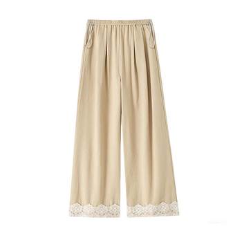 Jingqi pregnant woman lace wide-leg pants in summer thin and not slimming her belly
