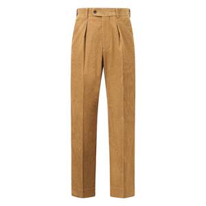 [Cotton Corduroy] Cultum retro single fold straight kaqi trousers men's leisure solid color college wind trousers
