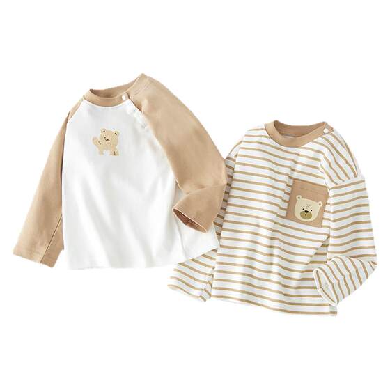 
Boys' long-sleeved T-shirt spring 2026 new children's bottoming shirt spring and autumn baby pure cotton thin tops for children