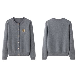 
Tokyo Sui Shi Ji jk gray sweater small wool knitted cardigan top women's lazy style slim autumn and winter outfit
