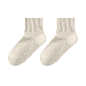 
Boneless socks for women spring and autumn pure cotton sweat-absorbent antibacterial, deodorant and anti-pilling mid-calf socks for women solid color boneless socks