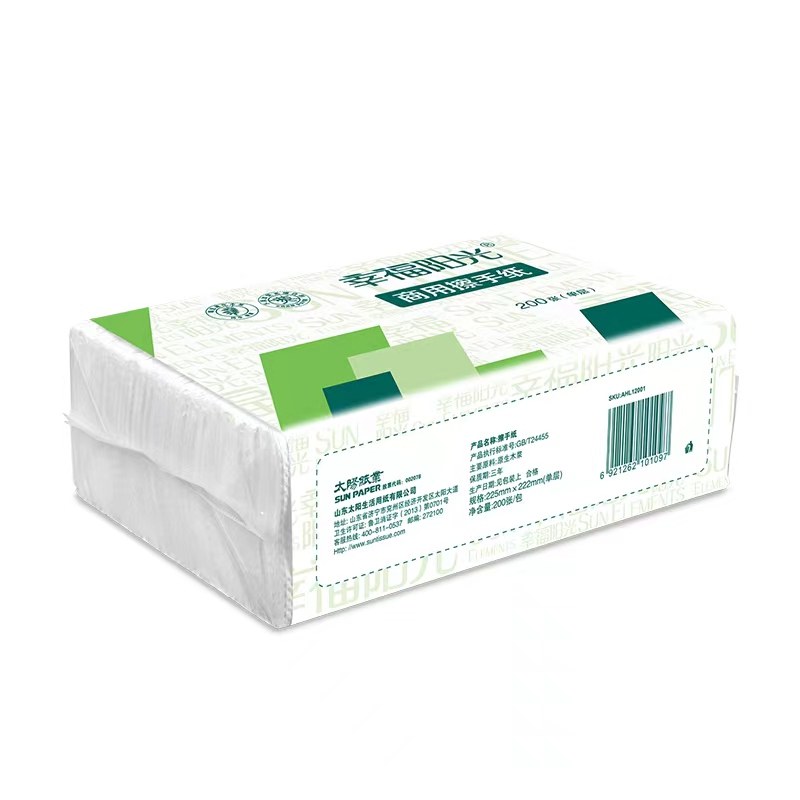 Serviettes Jetables AMORTALS - Lot De 2 Paquets De 180 Feuilles - Coton Doux Blanc