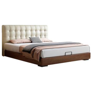 
Waffle bedside ash edge storage solid wood bed