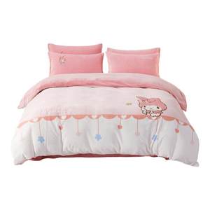 
Mercury Children's Four-Piece Warm Velvet Autumn and Winter Warm Kit Class A Milk Velvet Embroidery Three-Piece Set Wangxue Melody