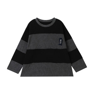 
Pudding Haru Children's Clothing Autumn Boys' Tops 2026 Spring and Autumn New Children's Round Neck Versatile Letters Long Sleeve T-Shirt