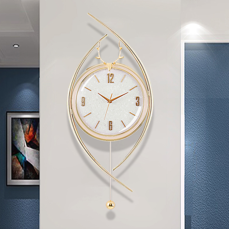 轻奢客厅挂钟简约现代家用高级钟表北欧静音时钟创意静音时尚挂表