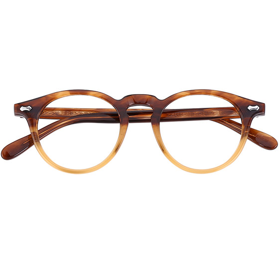 Japan imported board retro handmade handmade with close vision shelf neutral round frame men and women tide pear -shaped wow glasses 505