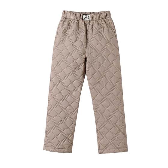 Plel cotton pants Women wearing new winter high -waisted high -waisted large size Loose loose casual straight horses warm cotton pants