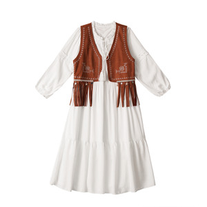 
Yunnan Tibet Xinjiang Travel Photo Fairy Dress French Temperament High-end All-match A-line Skirt Hollow Dress Summer