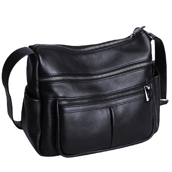 Leather women's bag middle -aged and elderly mother bag 2024 new bag women's large -capacity head layer cowhide shoulder mesengers

