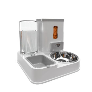 
Automatic cat feeder, cat bowl, cat food bowl, dog bowl, dog bowl, dog drinking water and feeding all-in-one robotic cat supplies