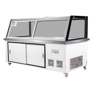 
Deli cabinet right angle commercial single and double temperature refrigerator cabinet duck neck fresh-keeping cabinet a la carte cold dish barbecue display cabinet duck neck cabinet