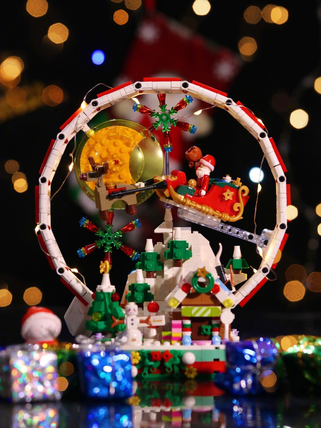 哲高圣诞摩天轮创意摆件益智拼装玩具女生男生圣诞夜节日礼物