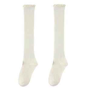 
Calf socks for women spring and summer black ears jk stockings lace pile socks matched with small leather shoes Maillard boots and socks