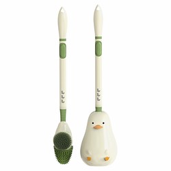 Duck-shaped liquid-filled toilet brush with no dead ends