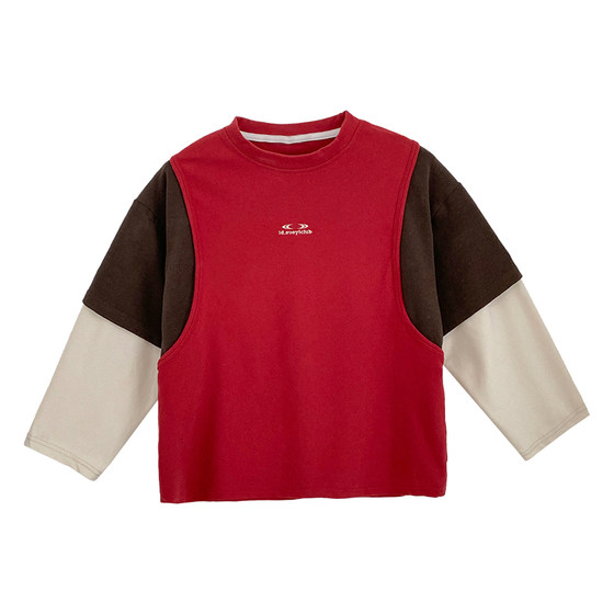 
Boys T-shirt long sleeves 2026 spring and autumn handsome children's clothing for small and medium-sized children fake two-piece tops trendy and cool children's clothing outer wear
