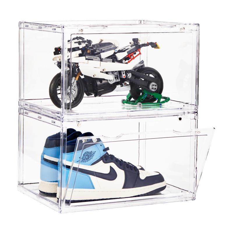 Sole Transparent Acrylic Shoe Box - Magnetic Side Open Display Case