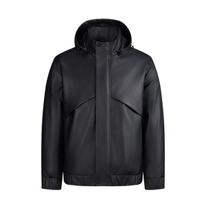 
Navigare Italian small sailing boat old money style genuine leather jacket men's spring new hooded cow leather jacket