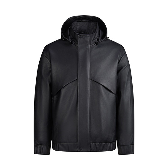 
Navigare Italian small sailing boat old money style genuine leather jacket men's spring new hooded cow leather jacket