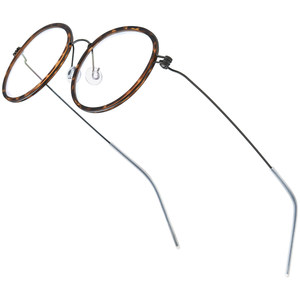 
Ultra-light plate B titanium myopia glasses frame for men and women Linde screw-free literary round optical eye frame with degree