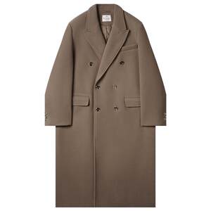 
Design-sensing gun-collared long wool coat for men over knee heavy thick winter loose wool coat for men