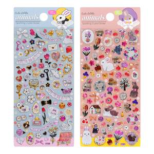 Bright crystal cute animal three -dimensional 3D crystal stickers Children girl Guruka water cup hand account decorative dripper stickers