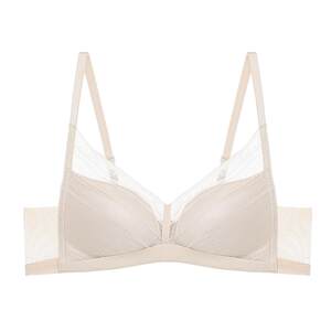 
Aimu Fuye Tingfeng Underwear Women's 3/4 Wireless Medium Thick Molded Cup Small Breast Push Up Bra AM17C582