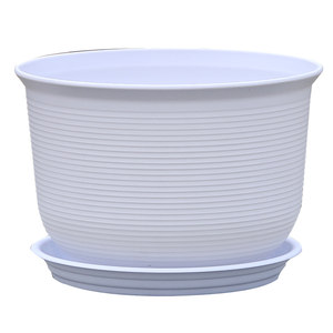 
Nordic imitation ceramic flowerpot thickened balcony household extra large short bowl rose green radish potted round breathable root control