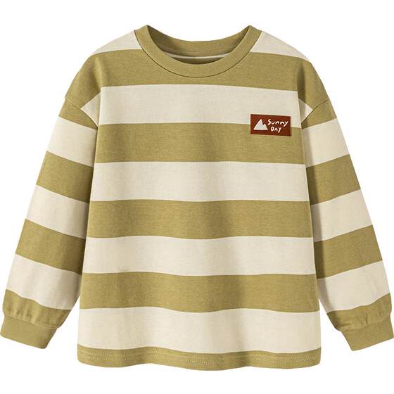 
Mini Balabala Boys Long Sleeve T-Shirt Pure Cotton Breathable Cotton Loose Children's Top Spring New Product